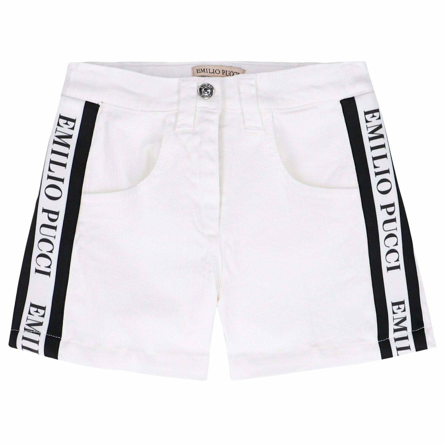 Girls White Logo Shorts, 1, hi-res image number null