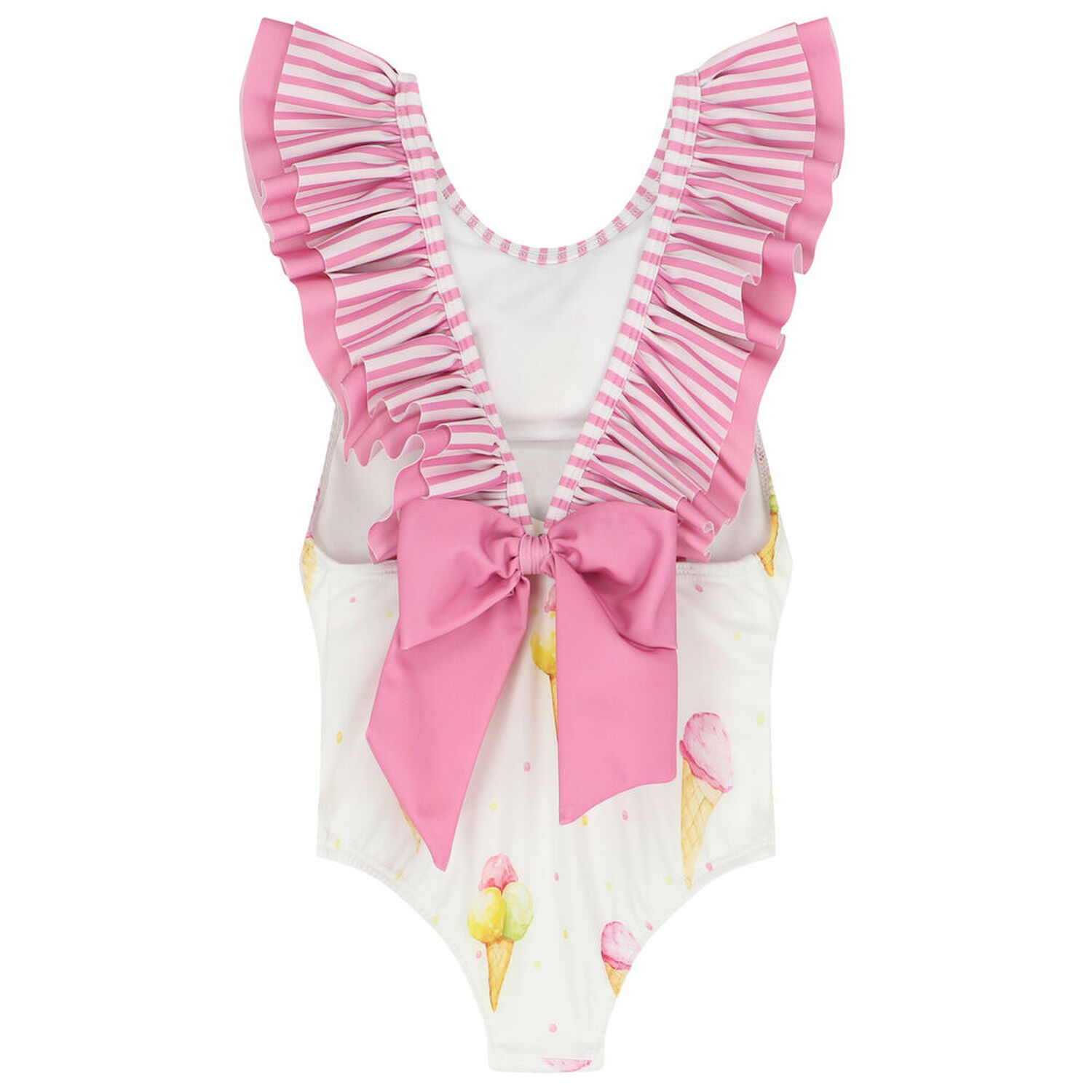 Girls White Ice Creams Swimsuit, 2, hi-res