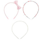 Girls Pink & White Striped Headband ( 3-Pack ), 1, hi-res