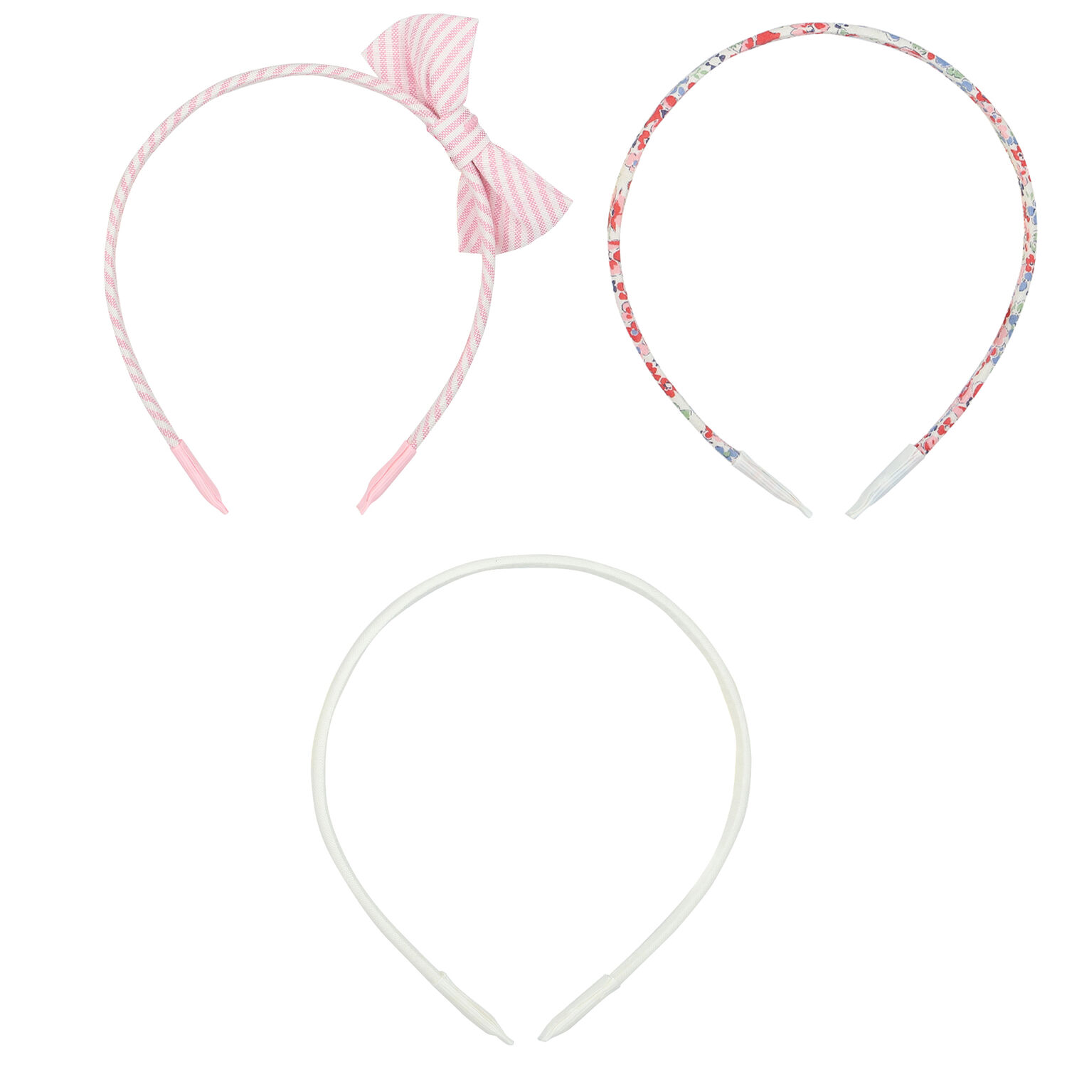 Girls Pink & White Striped Headband ( 3-Pack ), 1, hi-res