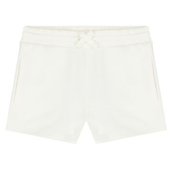 Girls Ivory Flower Shorts