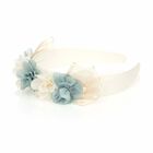 Girls Blue & White Floral Hairband, 2, hi-res