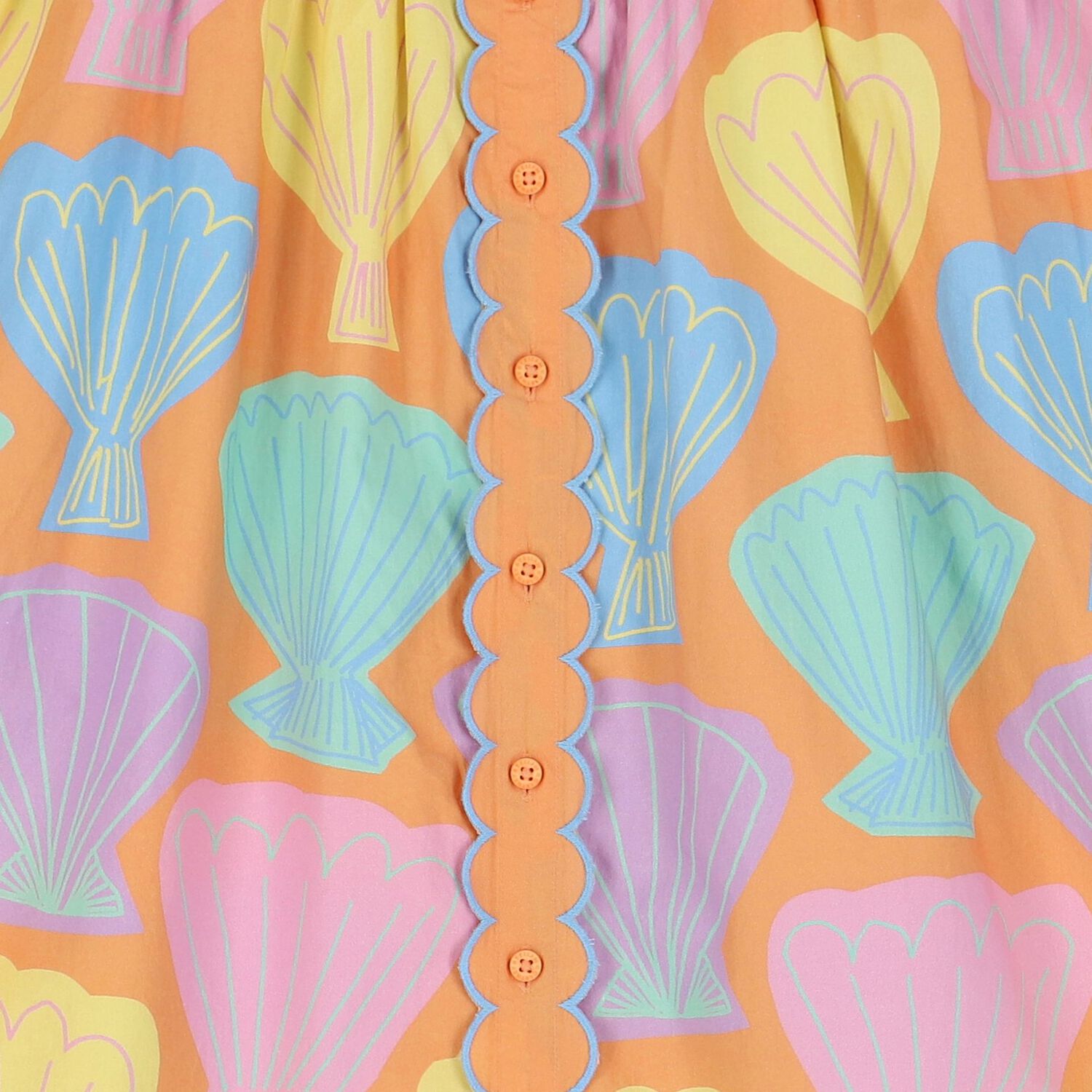 Girls Orange Shell Dress, 1, hi-res