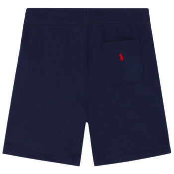 Boys Navy Blue Logo Shorts