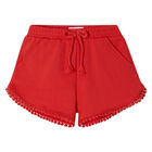 Girls Red Shorts, 4, hi-res