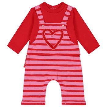 Baby Girls Pink & Red Heart Romper