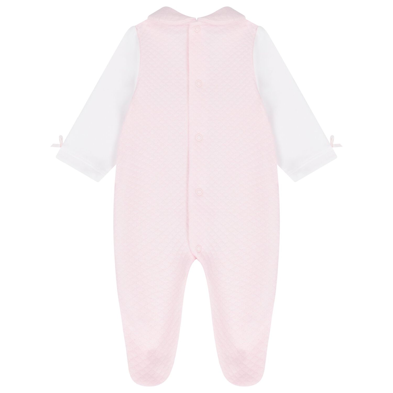 Baby Girls White & Pink Babygrow, 2, hi-res