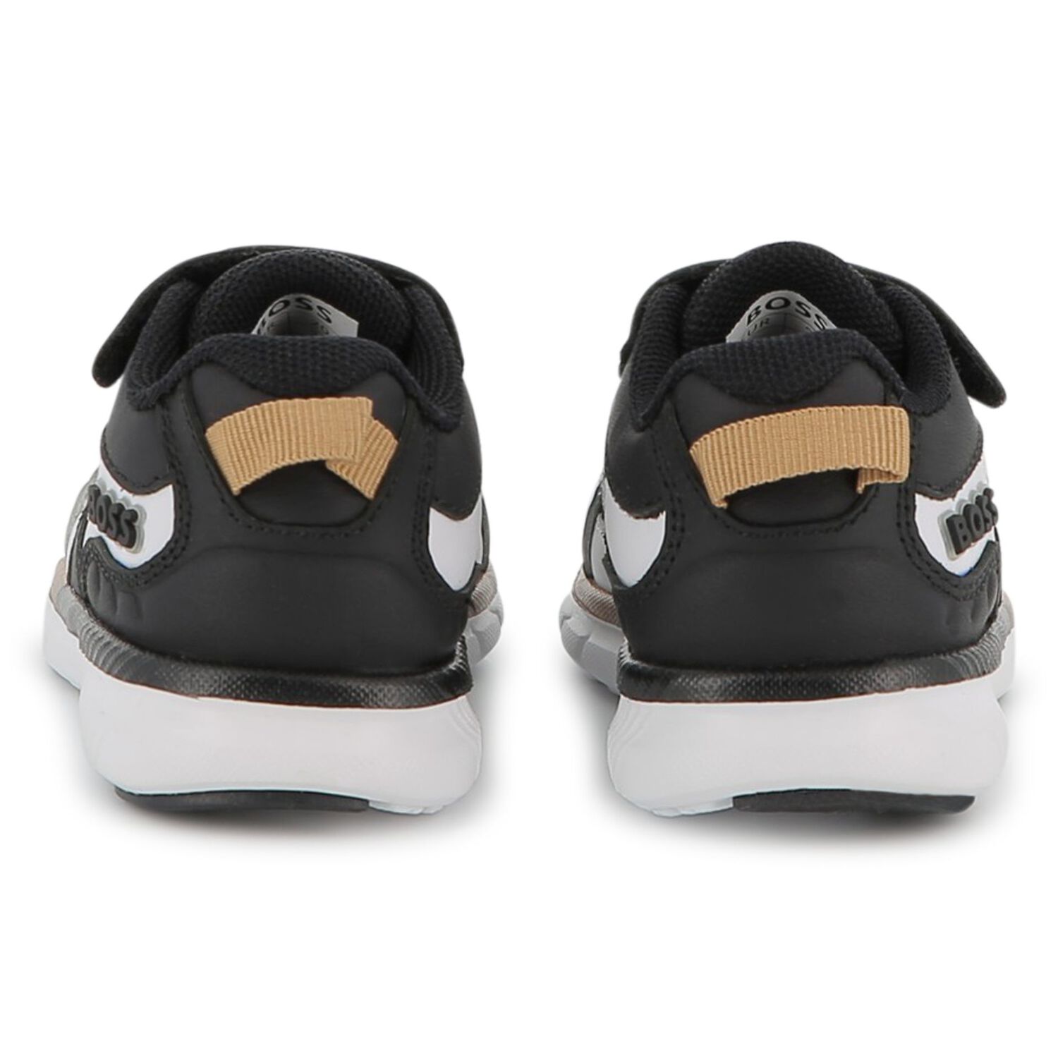 Boys Black & White Logo Trainers, 1, hi-res image number null