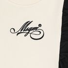 Girls Ivory & Black Logo Ruffled Dress, 1, hi-res