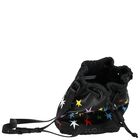 Girls Black Stars Faux Leather Bag, 1, hi-res