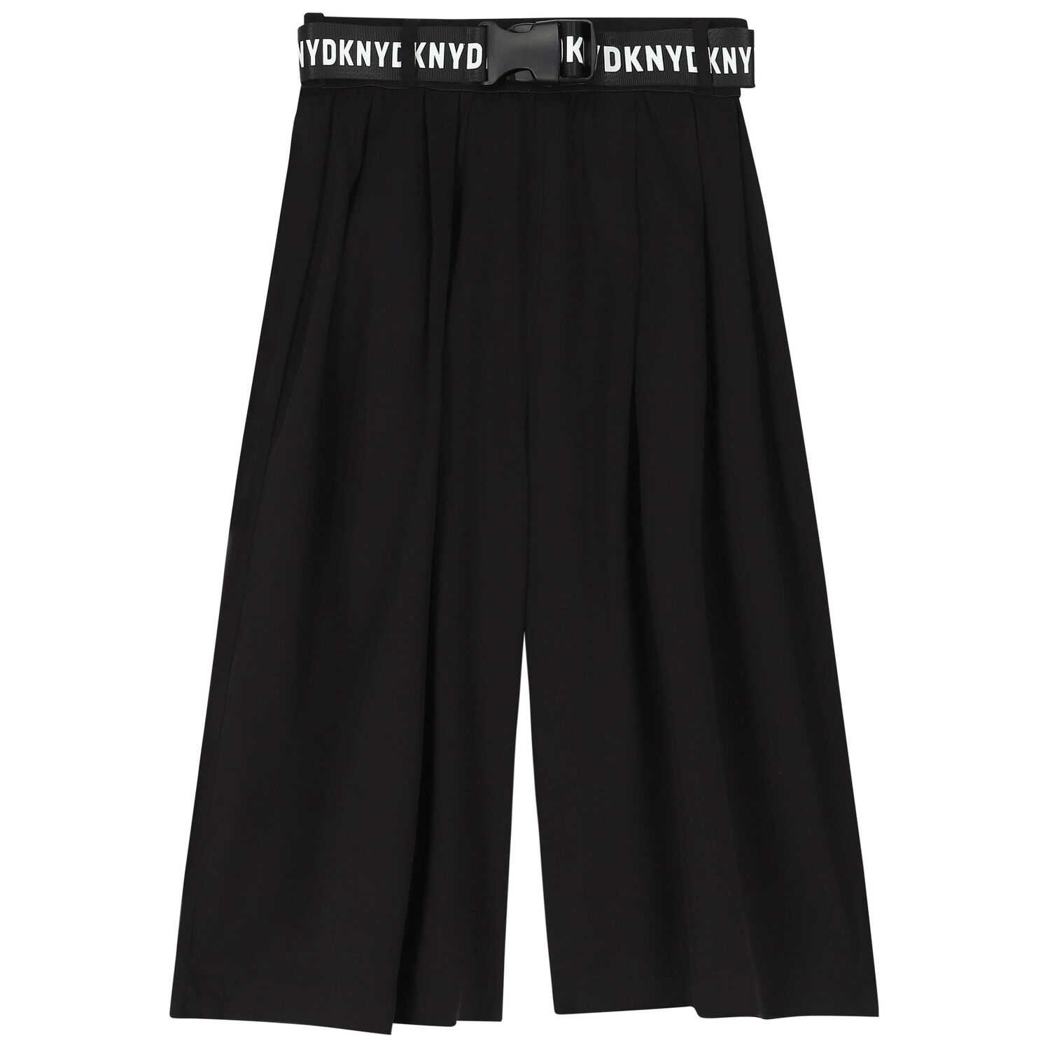 Girls Black Logo Cropped Trousers, 1, hi-res