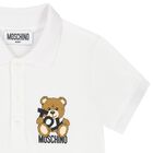 Younger Boys White Polo Shirt, 1, hi-res