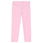 Girls Pink Teddy Leggings, 1, hi-res