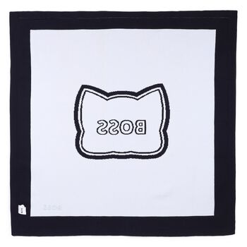 Baby Boys Navy Blue & Blue Logo Blanket