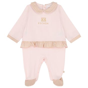 Baby Girls Pink & Gold Babygrow