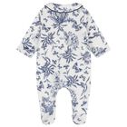 Ivory & Navy Blue Toile De Jouy Babygrow Gift Set, 1, hi-res