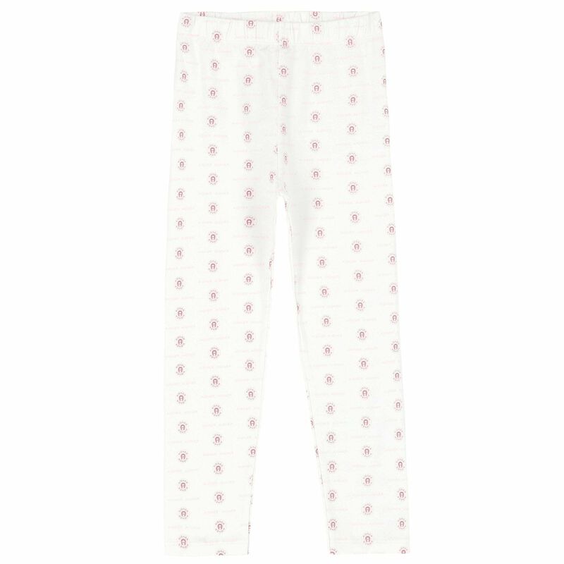 Girls Pink & White Logo Pyjamas, 1, hi-res image number null