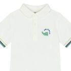 Younger Boys Ivory Polo Shirt, 1, hi-res