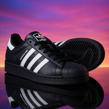 Black Logo Superstar Trainers