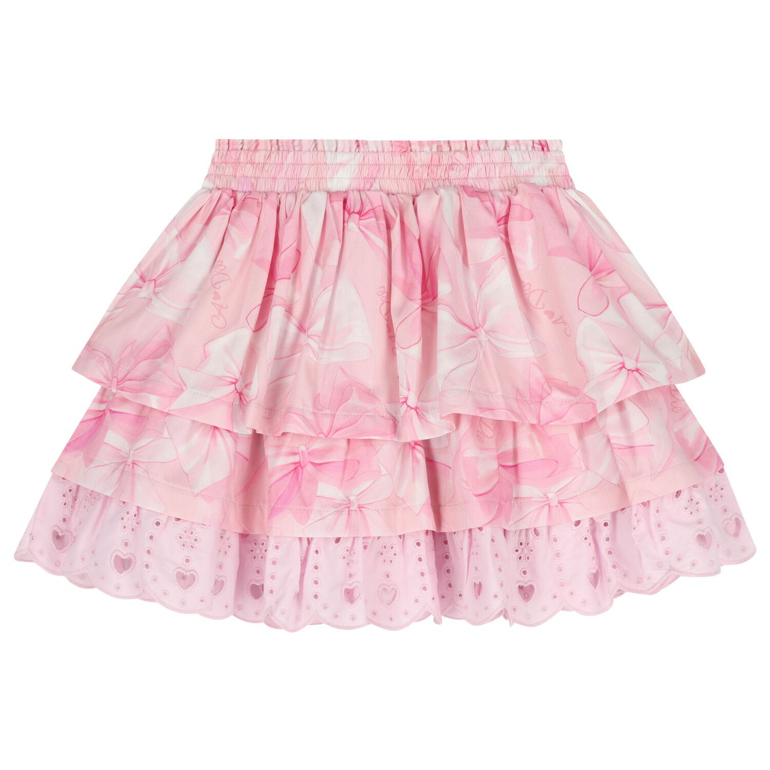 Girls Pink & White Broderie Anglaise Skirt Set, 1, hi-res