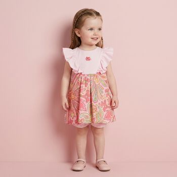 Baby Girls Pink Floral Paisley Dress 