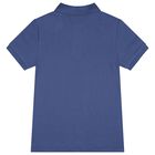 Boys Navy Blue Fishing Polo Bear Polo Shirt, 1, hi-res