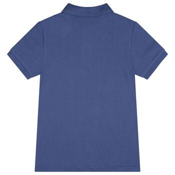 Boys Navy Blue Fishing Polo Bear Polo Shirt