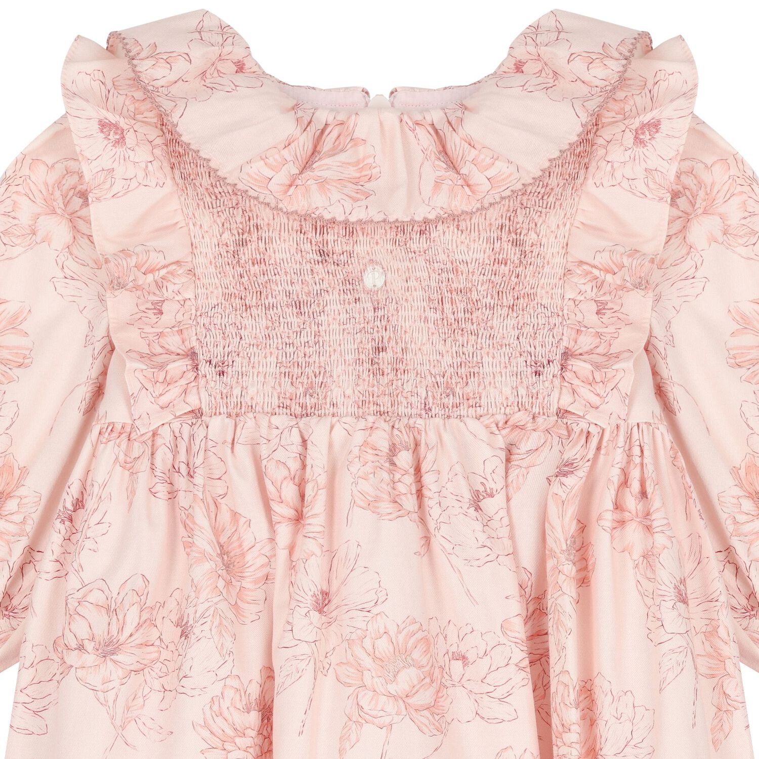 Younger Girls Pink Floral Dress, 1, hi-res