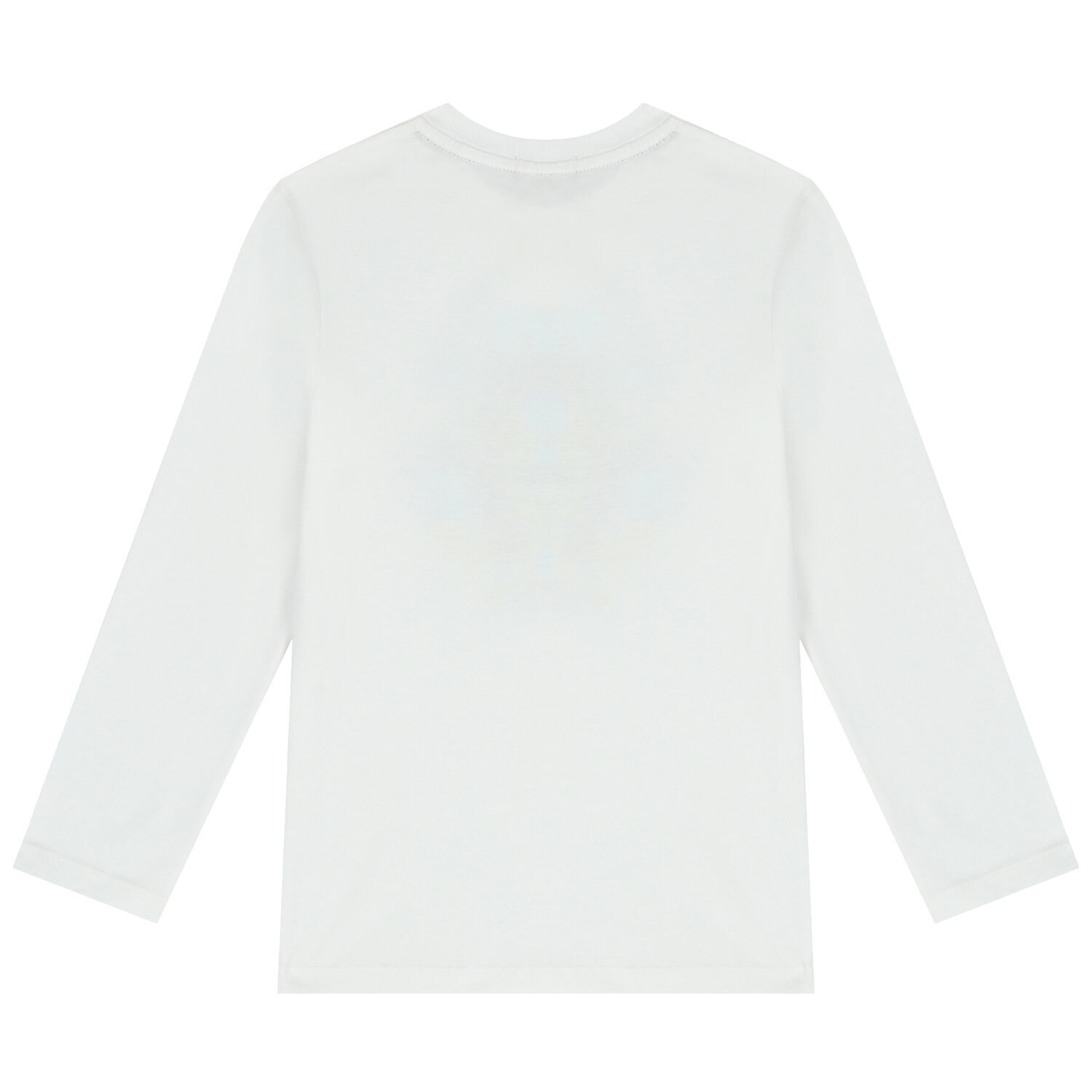 Boys White Logo Long Sleeve Top, 1, hi-res