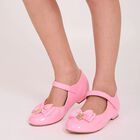 Girls Pink Bow Ballerina Shoes, 1, hi-res