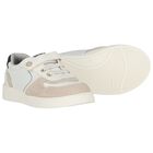 Younger Boys White & Beige Trainers, 1, hi-res
