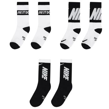 White & Black Logo Socks ( 3-Pack )