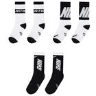White & Black Logo Socks ( 3-Pack ), 1, hi-res