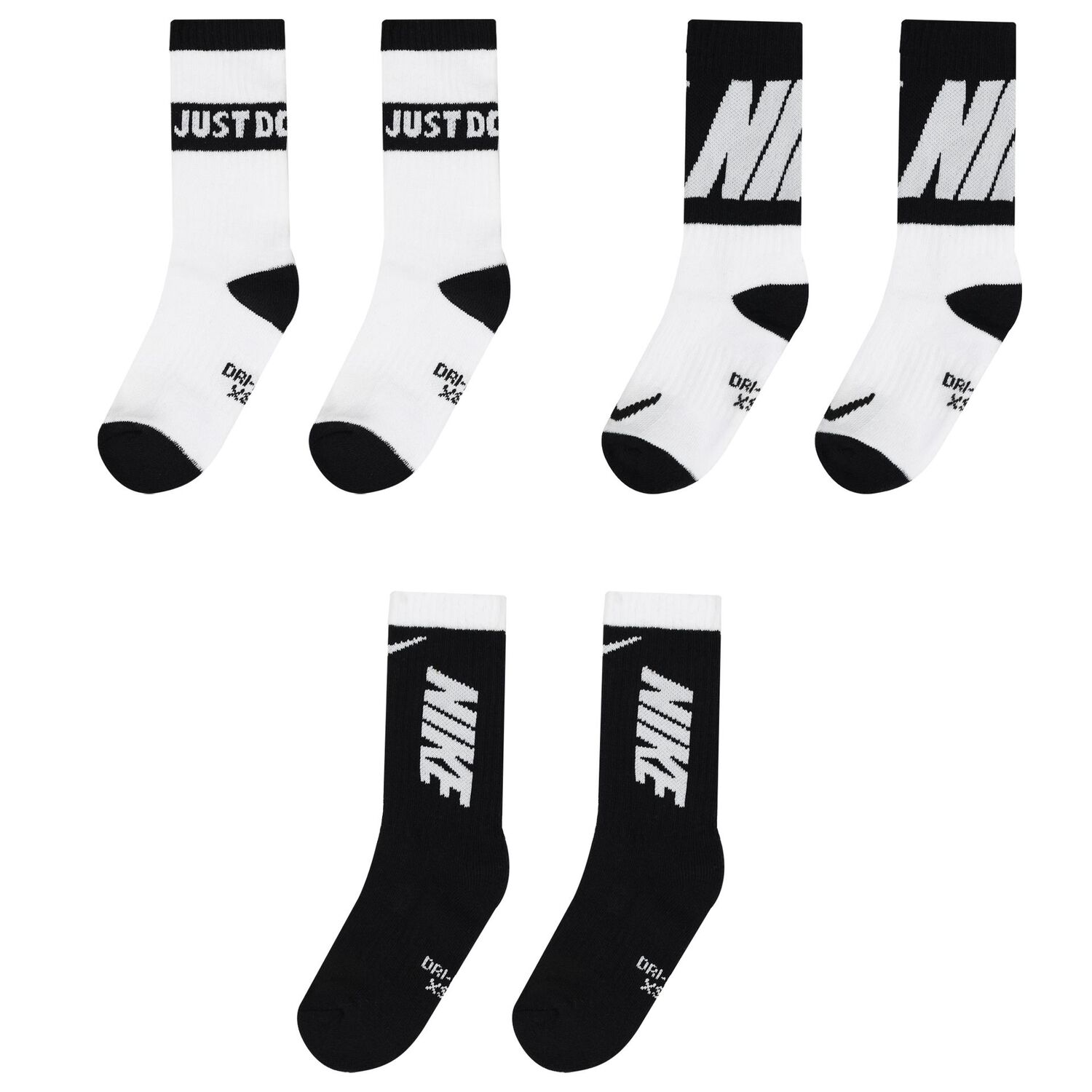 White & Black Logo Socks ( 3-Pack ), 1, hi-res image number null