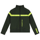 Boys Khaki Logo Zip Up Top, 1, hi-res