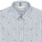 Boys White & Blue Striped Logo Shirt, 2, hi-res