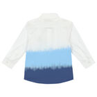 Younger Boys White & Blue Logo Shirt, 1, hi-res