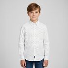 Boys White Logo Shirt, 1, hi-res