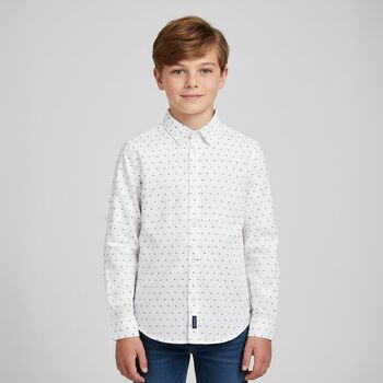 Boys White Logo Shirt
