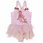 Girls Pink Embellished Swimsuit, 1, hi-res