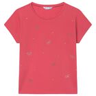 Girls Red Bow T-Shirt, 1, hi-res