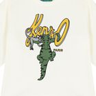 Younger Boys Ivory Logo Long Sleeve Top, 1, hi-res