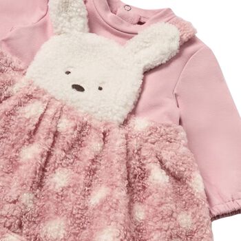 Baby Girls Pink Faux Lamb Dress