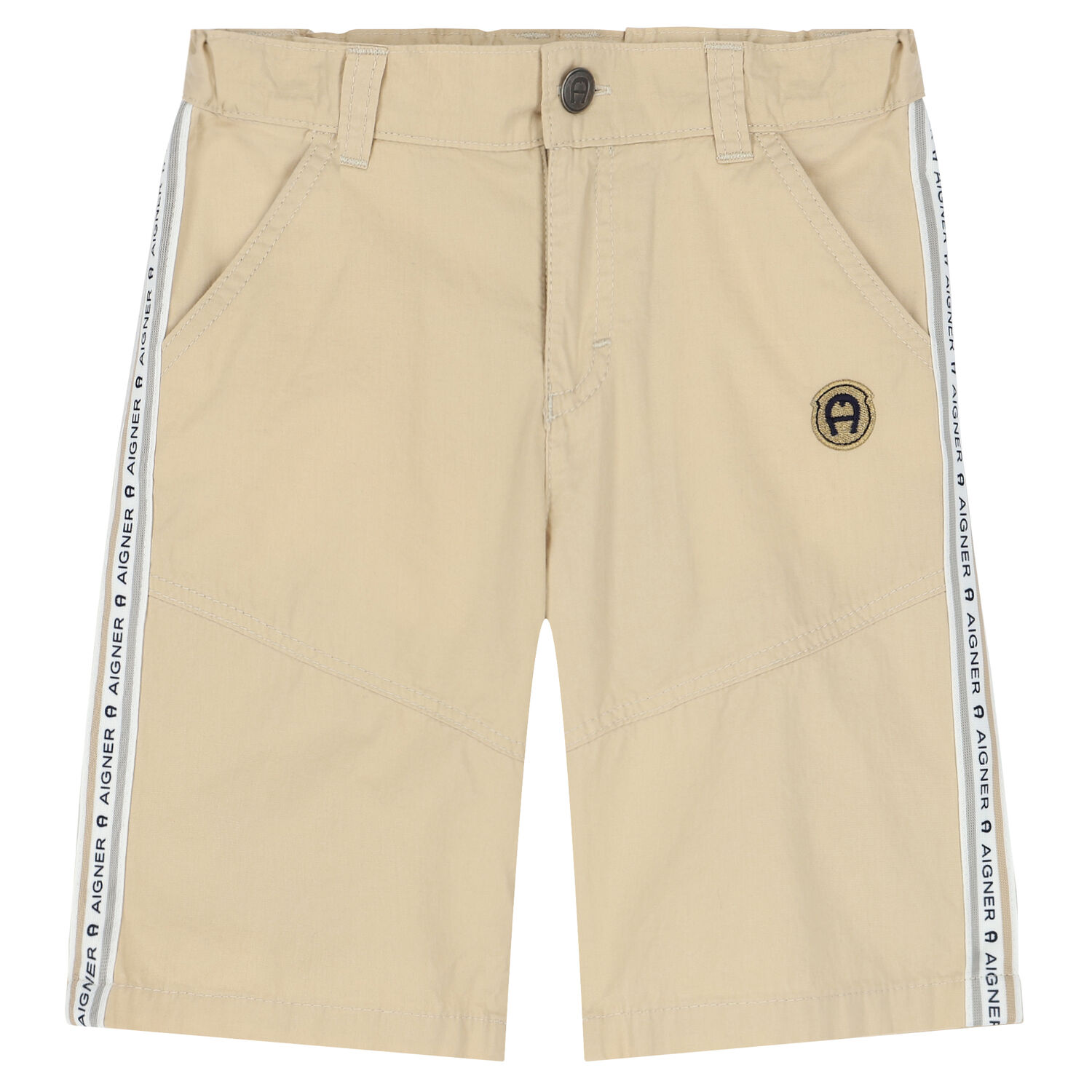 Boys Beige Logo Shorts, 3, hi-res image number null