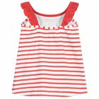 Younger Girls White & Red Floral Dress, 3, hi-res