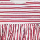 Girls White & Red Striped Dress, 1, hi-res
