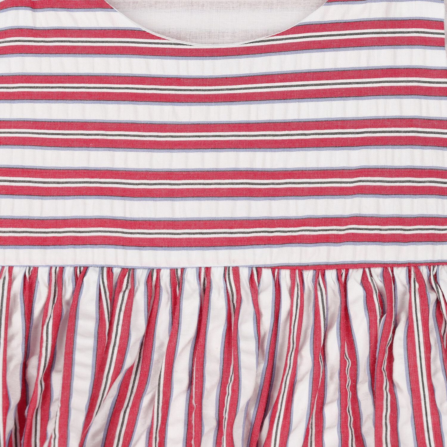 Girls White & Red Striped Dress, 1, hi-res image number null