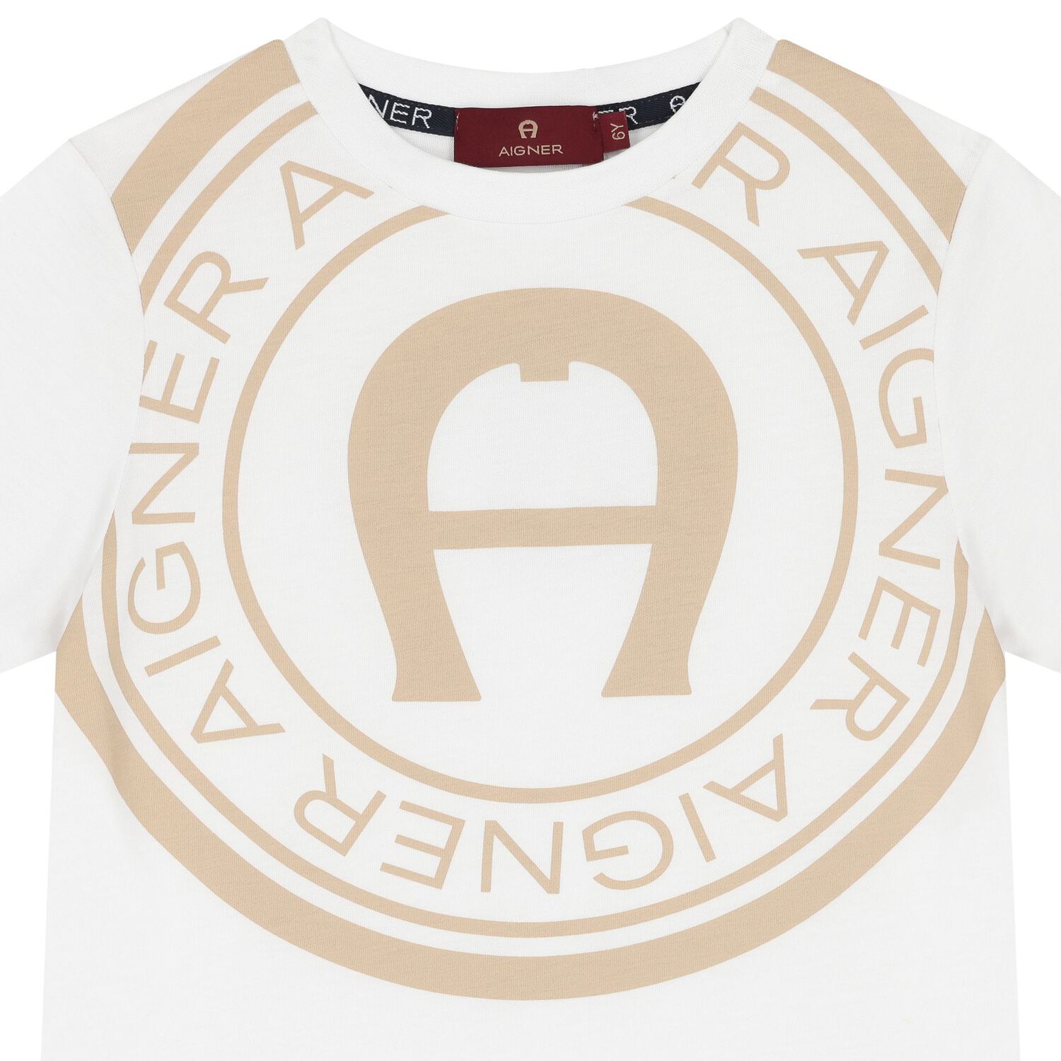 Boys White & Beige Logo Shorts Set, 1, hi-res image number null