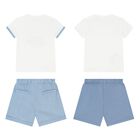 Baby Boys White & Blue Shorts Set ( 2-Pack ), 1, hi-res