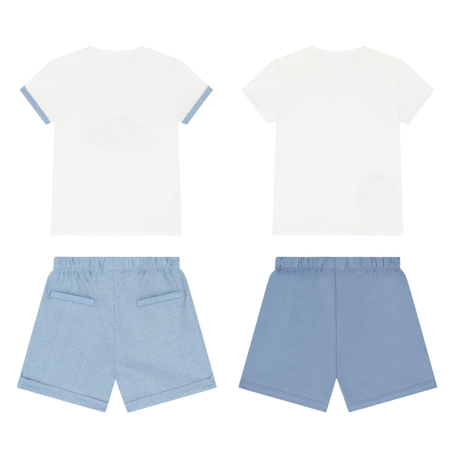 Baby Boys White & Blue Shorts Set ( 2-Pack ), 1, hi-res image number null